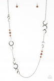 The GLOW-est Of The GLOW - Brown Necklace - Paparazzi Accessories Necklace Bedazzle Me Pretty Mobile Fashion Boutique
