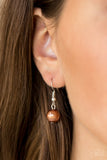 The GLOW-est Of The GLOW - Brown Necklace - Paparazzi Accessories Necklace Bedazzle Me Pretty Mobile Fashion Boutique