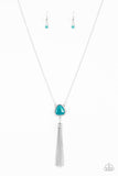 The Glow Show - Blue Necklace - Paparazzi Accessories Necklace Bedazzle Me Pretty Mobile Fashion Boutique