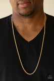 The Go-To Guy - Gold Mens Necklace - Paparazzi Accessories Mens Necklace Bedazzle Me Pretty Mobile Fashion Boutique