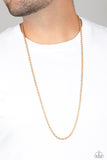The Go-To Guy - Gold Mens Necklace - Paparazzi Accessories Mens Necklace Bedazzle Me Pretty Mobile Fashion Boutique