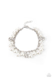 The GRANDEUR Tour - White Bracelet - Paparazzi Accessories Bracelet Bedazzle Me Pretty Mobile Fashion Boutique