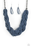 The Great Outback - Denim Blue Necklace - Paparazzi Accessories Necklace Bedazzle Me Pretty Mobile Fashion Boutique
