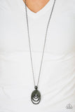 The Heiress - Gunmetal Black Necklace - Paparazzi Accessories Necklace Bedazzle Me Pretty Mobile Fashion Boutique