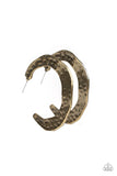 The HOOP Up - Brass Earrings - Paparazzi Accessories Earrings Bedazzle Me Pretty Mobile Fashion Boutique