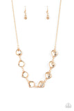 The Imperfectionist - Gold Necklace - Paparazzi Accessories Necklace Bedazzle Me Pretty Mobile Fashion Boutique