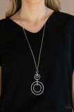 The Inner Workings - Silver Necklace - Paparazzi Accessories Necklace Bedazzle Me Pretty Mobile Fashion Boutique