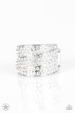 The Millionaires Club - White Ring - Paparazzi Accessories Ring FS-Bedazzle Me Pretty Mobile Fashion Boutique