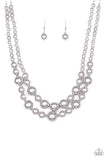 The More The Modest - Silver Necklace - Paparazzi Accessories Necklace Bedazzle Me Pretty Mobile Fashion Boutique