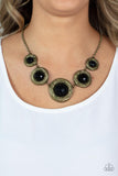 The Next NEST Thing - Brass Necklace - Paparazzi Accessories Necklace Bedazzle Me Pretty Mobile Fashion Boutique