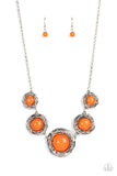 The Next NEST Thing - Orange Necklace - Paparazzi Accessories Necklace Bedazzle Me Pretty Mobile Fashion Boutique