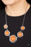The Next NEST Thing - Orange Necklace - Paparazzi Accessories Necklace Bedazzle Me Pretty Mobile Fashion Boutique