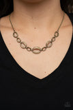 The Only Game in Town - Brass Necklace - Paparazzi Accessories Necklace Bedazzle Me Pretty Mobile Fashion Boutique