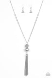 The Only Show In Town - Silver Necklace - Paparazzi Accessories Necklace Bedazzle Me Pretty Mobile Fashion Boutique