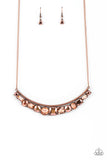 The Only SMOKE-SHOW in Town - Copper Necklace - Paparazzi Accessories Necklace Bedazzle Me Pretty Mobile Fashion Boutique
