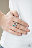 The Overachiever - Blue Ring - Paparazzi Accessories Ring Bedazzle Me Pretty Mobile Fashion Boutique
