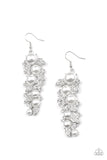 The Party Has Arrived - White Earrings - Paparazzi Accessories Earrings Bedazzle Me Pretty Mobile Fashion Boutique