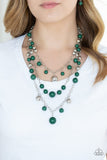 The Partygoer - Green Necklace - Paparazzi Accessories Necklace Bedazzle Me Pretty Mobile Fashion Boutique