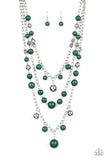 The Partygoer - Green Necklace - Paparazzi Accessories Necklace Bedazzle Me Pretty Mobile Fashion Boutique