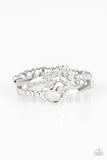 The Perfect Matchmaker - White Ring - Paparazzi Accessories Ring Bedazzle Me Pretty Mobile Fashion Boutique