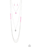 The Pony Express - Pink Necklace - Paparazzi Accessories Necklace Bedazzle Me Pretty Mobile Fashion Boutique