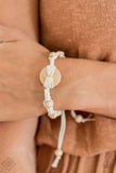 The Road KNOT Taken - White Bracelet - Paparazzi Accessories Bracelet Bedazzle Me Pretty Mobile Fashion Boutique