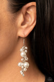 The Rumors are True - White Earrings - Paparazzi Accessories Earrings Bedazzle Me Pretty Mobile Fashion Boutique