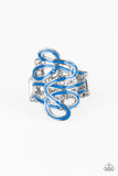 The Run-Around - Blue Ring - Paparazzi Accessories Ring Bedazzle Me Pretty Mobile Fashion Boutique