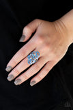 The Run-Around - Blue Ring - Paparazzi Accessories Ring Bedazzle Me Pretty Mobile Fashion Boutique