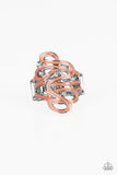 The Run-Around - Orange Ring - Paparazzi Accessories Ring Bedazzle Me Pretty Mobile Fashion Boutique