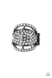 The Seven-FIGURE Itch - Black Ring - Paparazzi Accessories Ring Bedazzle Me Pretty Mobile Fashion Boutique