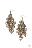 The Shakedown - Brass Earrings - Paparazzi Accessories Earrings Bedazzle Me Pretty Mobile Fashion Boutique