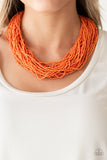 The Show Must CONGO On! - Orange Necklace - Paparazzi Accessories Necklace Bedazzle Me Pretty Mobile Fashion Boutique