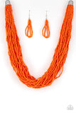 The Show Must CONGO On! - Orange Necklace - Paparazzi Accessories Necklace Bedazzle Me Pretty Mobile Fashion Boutique