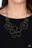 The Show Must GROW On - Brass Necklace - Paparazzi Accessories Necklace FS-Bedazzle Me Pretty Mobile Fashion Boutique