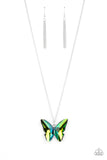 The Social Butterfly Effect - Green Necklace - Paparazzi Accessories Necklace Bedazzle Me Pretty Mobile Fashion Boutique