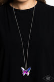 The Social Butterfly Effect - Multi Iridescent Necklace - Paparazzi Accessories Necklace Bedazzle Me Pretty Mobile Fashion Boutique