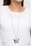 The Social Butterfly Effect - Multi Iridescent Necklace - Paparazzi Accessories Necklace Bedazzle Me Pretty Mobile Fashion Boutique