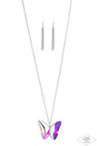 The Social Butterfly Effect - Multi Iridescent Necklace - Paparazzi Accessories Necklace Bedazzle Me Pretty Mobile Fashion Boutique
