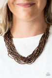 The Speed of STARLIGHT - Copper Necklace - Paparazzi Accessories Necklace Bedazzle Me Pretty Mobile Fashion Boutique
