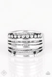 The STEEL Of Night - Silver Ring - Paparazzi Accessories Ring Bedazzle Me Pretty Mobile Fashion Boutique