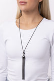 The STRANDS of Time - Black Necklace - Paparazzi Accessories Necklace Bedazzle Me Pretty Mobile Fashion Boutique