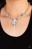 The Upper Echelon - Gold Necklace - Paparazzi Accessories Necklace Bedazzle Me Pretty Mobile Fashion Boutique