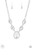 The Upper Echelon - White Necklace - Paparazzi Accessories Necklace Bedazzle Me Pretty Mobile Fashion Boutique