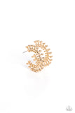 The Way You Make Me WHEEL - Gold Earrings - Paparazzi Accessories Earrings Bedazzle Me Pretty Mobile Fashion Boutique