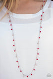 The Whole Shebang - Red Necklace - Paparazzi Accessories Necklace Bedazzle Me Pretty Mobile Fashion Boutique