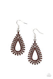 The Works - Brown Earrings - Paparazzi Accessories Earrings Bedazzle Me Pretty Mobile Fashion Boutique