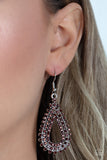 The Works - Brown Earrings - Paparazzi Accessories Earrings Bedazzle Me Pretty Mobile Fashion Boutique