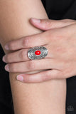 The ZEST Of The ZEST - Red Ring - Paparazzi Accessories Ring Bedazzle Me Pretty Mobile Fashion Boutique