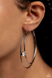 Theater HOOP - Black Earrings - Paparazzi Accessories Earrings Bedazzle Me Pretty Mobile Fashion Boutique